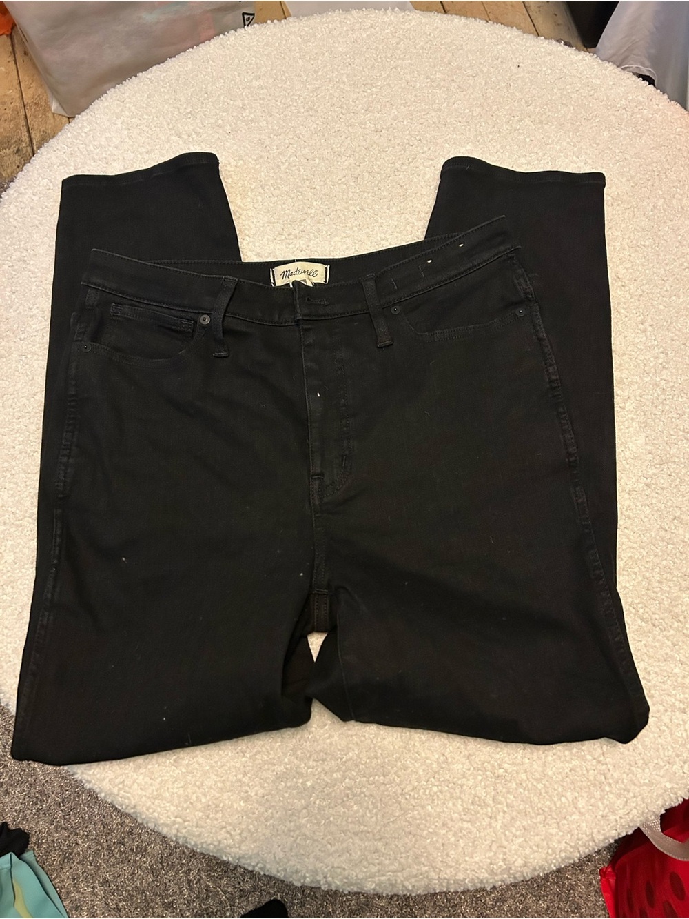 Madewell Black Straight-Leg Jeans — Classic Mid-Rise